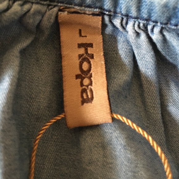 Peasant / Boho emboidered denim blouse - Picture 5 of 9